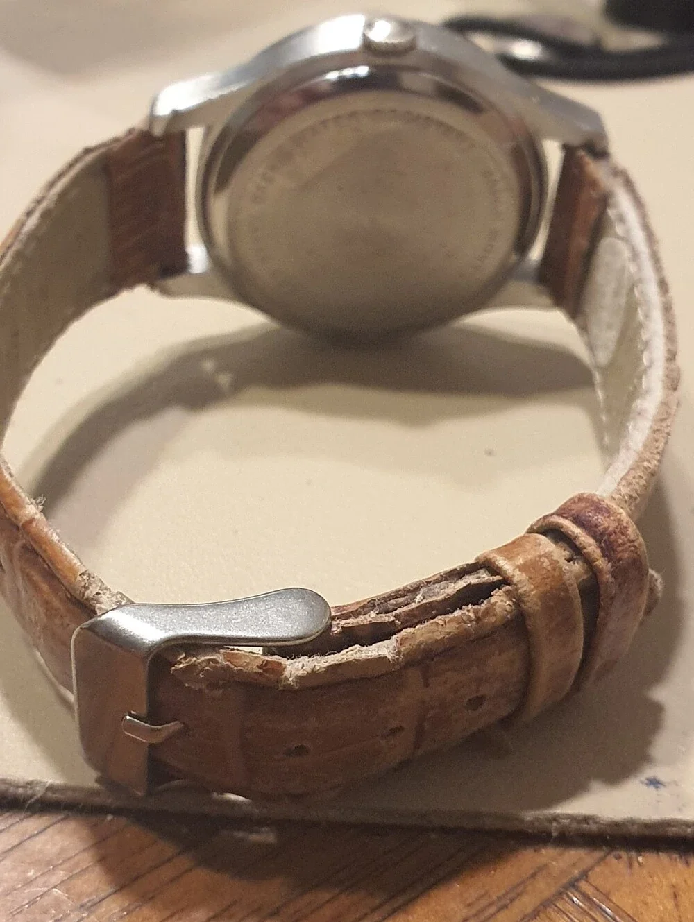 10/$20 Vtg Brisk Transportation L.P. Silver/White Leather Promo Men's Watch